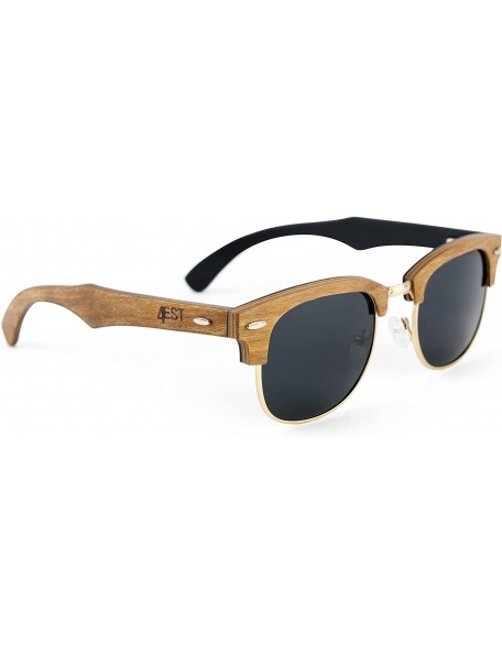 Rimless Wood Rimless Sunglasses - Handmade Wooden Frame- UV 400 Polarized Lens- Includes Case and Microfiber Cloth - CJ18W60K...