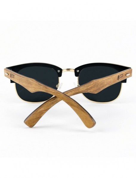 Rimless Wood Rimless Sunglasses - Handmade Wooden Frame- UV 400 Polarized Lens- Includes Case and Microfiber Cloth - CJ18W60K...