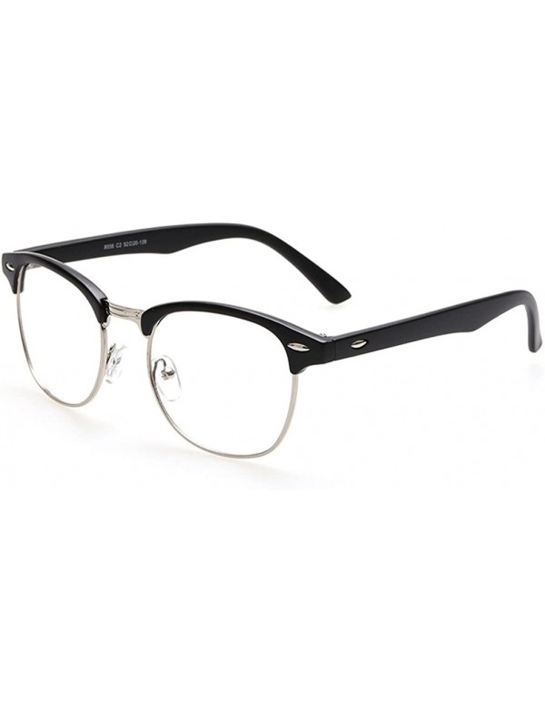 Square Vintage Clear Lens Eyeglasses Fashion Metal Square Frame Eyewears - Matte Black - CH188XY3UA0 $19.36