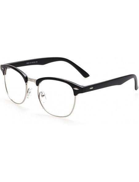 Square Vintage Clear Lens Eyeglasses Fashion Metal Square Frame Eyewears - Matte Black - CH188XY3UA0 $19.36