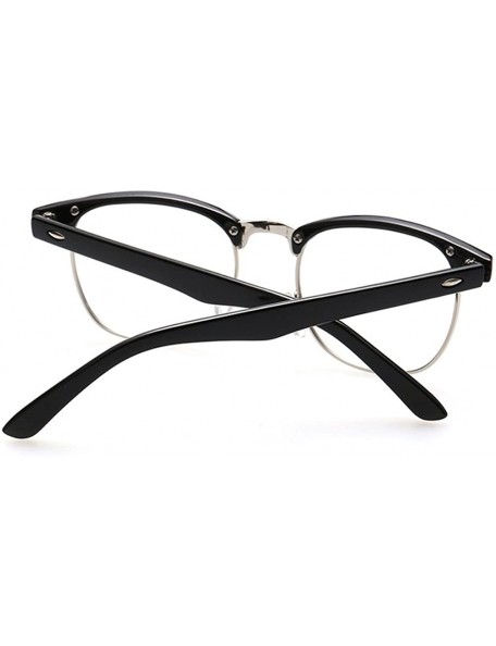 Square Vintage Clear Lens Eyeglasses Fashion Metal Square Frame Eyewears - Matte Black - CH188XY3UA0 $19.36