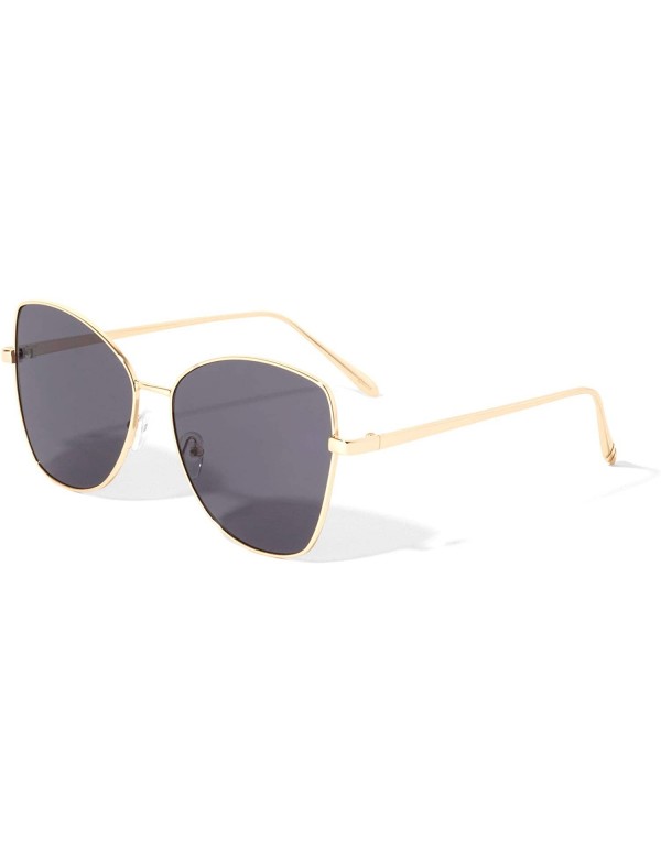 Butterfly Belgrade Flat Thin Frame Butterfly Sunglasses - Smoke Gold - CC1972GT994 $10.91