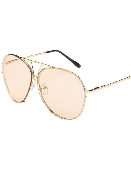 Aviator Mirrored Oversized Sunglasses Reflective - H - C118DQNNGLR $7.41