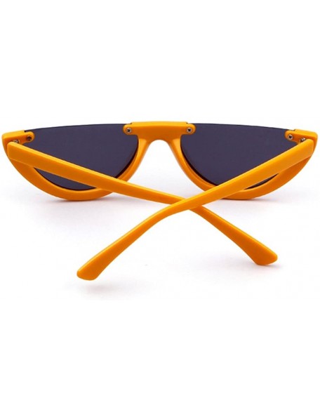 Rectangular Clout Goggles Cat Eye Sunglasses Half Frame Vintage Mod Style Retro Kurt Cobain Eyewear - Orange - CB18E3DDLN6 $9.99