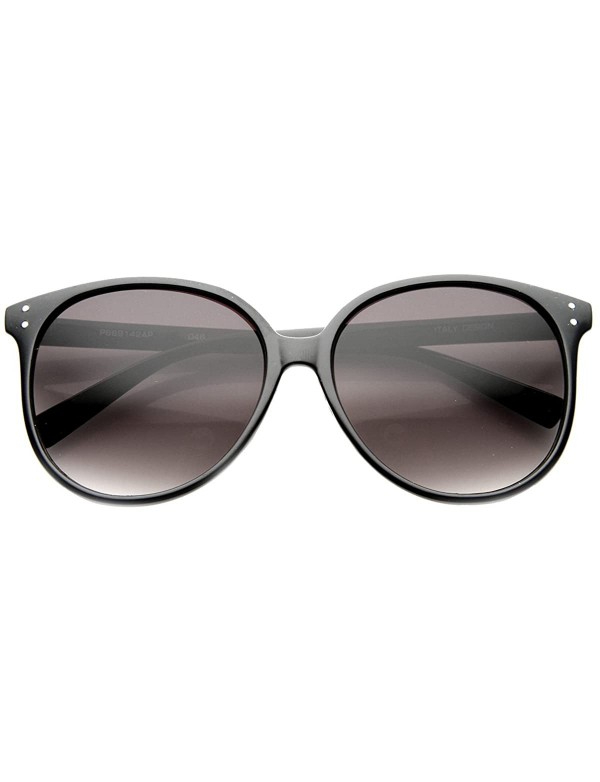 Round Retro P3 Round Metal Rivet Horn Rimmed Sunglasses - Black Lavender - C511YEC5KQL $7.59