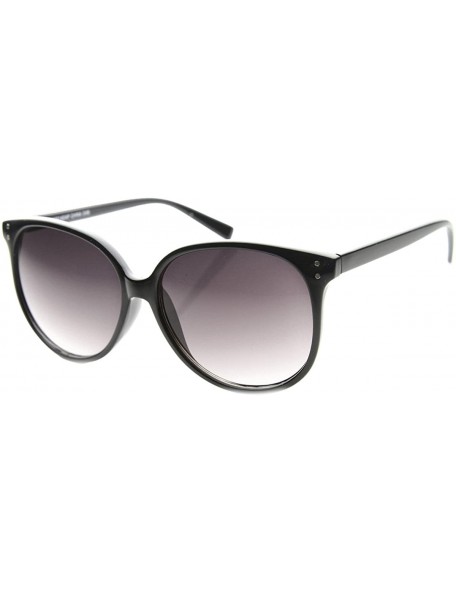 Round Retro P3 Round Metal Rivet Horn Rimmed Sunglasses - Black Lavender - C511YEC5KQL $7.59