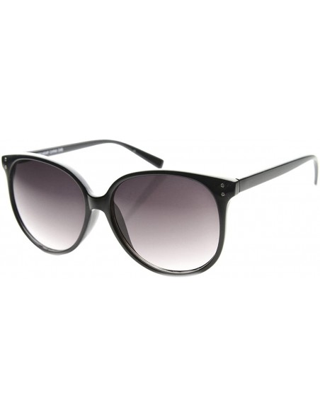 Round Retro P3 Round Metal Rivet Horn Rimmed Sunglasses - Black Lavender - C511YEC5KQL $7.59