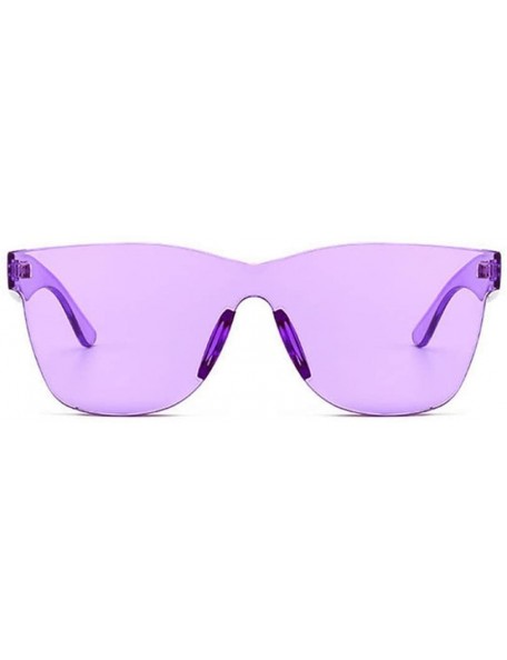 Wayfarer Women Fashion Heart-Shaped Shades Sunglasses Integrated UV Candy Colored Glasses - Purple - CV18NK7IHNE $9.74