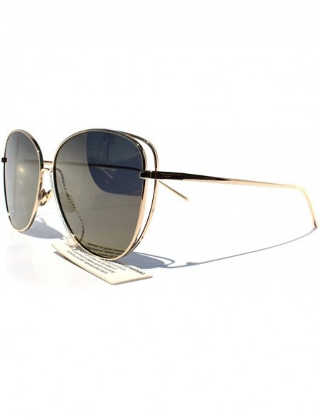 Oversized SIMPLE Oversized Cat Eye Style Fashion Sunglasses for Women - Gold - C918ZCNKG97 $10.20