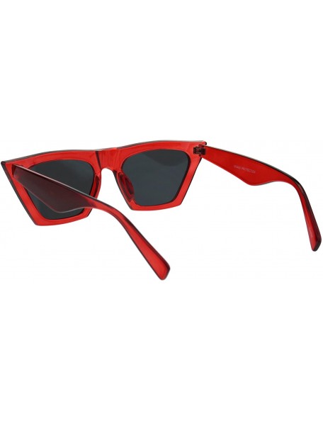 Cat Eye Womens Futuristic Squared Flat Top Cat Eye Goth Retro Mod Sunglasses - Red Black - C018GETL0H5 $8.87