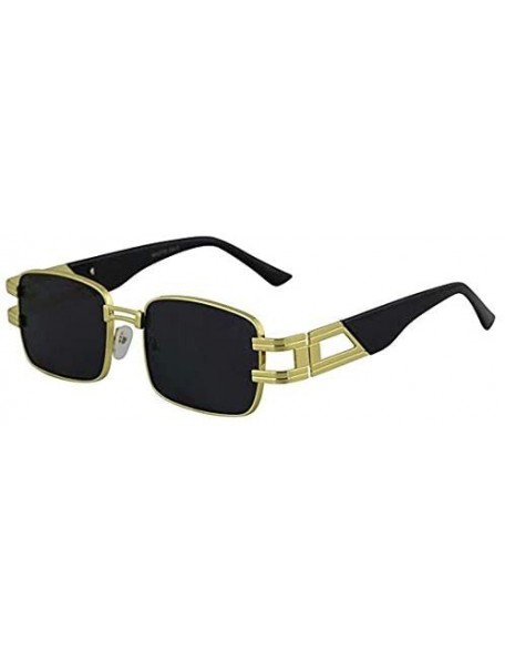 Square CLASSIC VINTAGE RETRO HIP HOP RAPPER Style SUNGLASSES Square Gold Frame - 3 Pack Black - Black Gradient - Green - CC19...