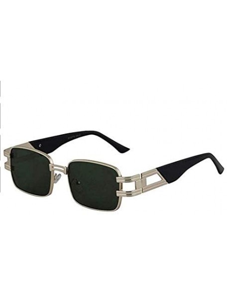 Square CLASSIC VINTAGE RETRO HIP HOP RAPPER Style SUNGLASSES Square Gold Frame - 3 Pack Black - Black Gradient - Green - CC19...