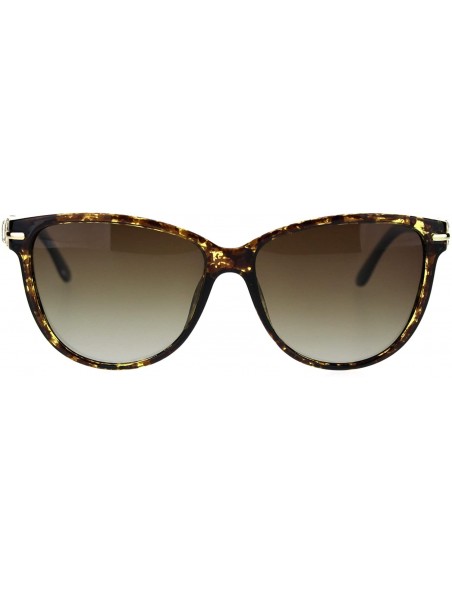 Cat Eye Womens Polarized Lens Retro Horn Rim Cat Eye Rhinestone Trim Sunglasses - Tortoise Brown - CV18THI3WWS $14.90