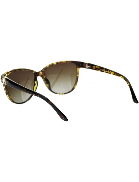 Cat Eye Womens Polarized Lens Retro Horn Rim Cat Eye Rhinestone Trim Sunglasses - Tortoise Brown - CV18THI3WWS $14.90