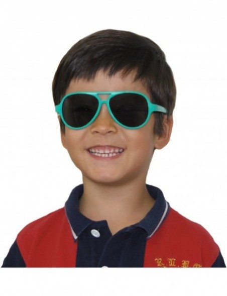 Aviator Top Flyer - Toddler's First Sunglasses for Ages 2-4 Years - Teal - C11886AE7KX $9.50