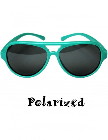 Aviator Top Flyer - Toddler's First Sunglasses for Ages 2-4 Years - Teal - C11886AE7KX $9.50