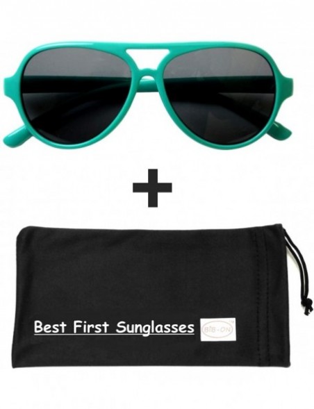 Aviator Top Flyer - Toddler's First Sunglasses for Ages 2-4 Years - Teal - C11886AE7KX $9.50