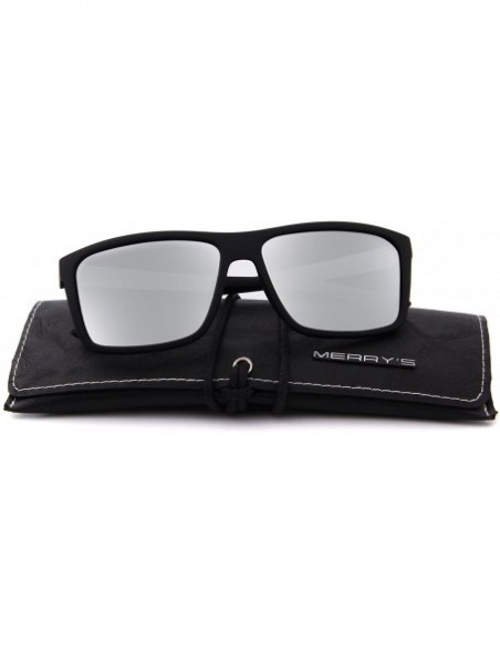 Square Men Polarized Sunglasses Fashion Male Sun glasses 100% UV Protection S8225 - Silver - C4186C6S04H $10.22