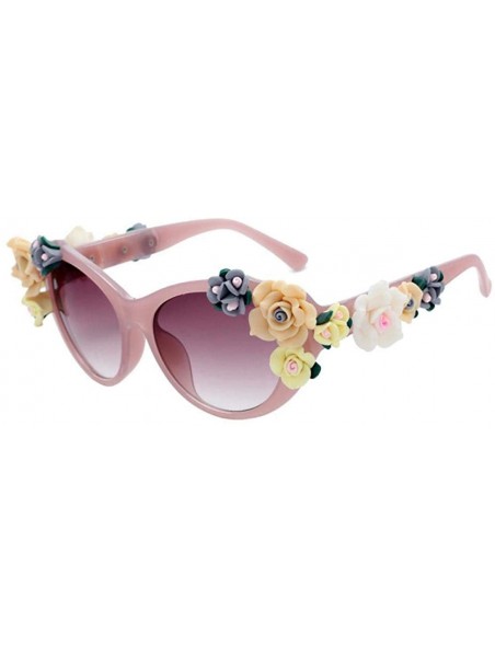 Aviator Retro Rose Sunglasses Women Beach Holiday Baroque Flowers Sun Glasses Women 1 - 5 - CZ18YR3WX8K $7.36