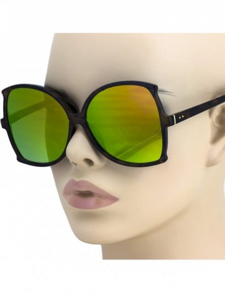 Butterfly Oversized Square Mirrored Retro butterfly Frame Womens Sunglasses - Green - C117AZ72D7A $7.26