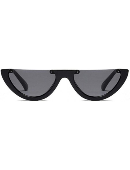 Aviator Half Frame Cat Eye Sunglasses Men Women Clear Colors Sun Clear Yellow Other - Black Clear - CA18YNDDZ2M $10.34