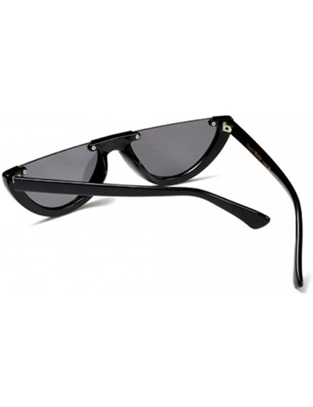 Aviator Half Frame Cat Eye Sunglasses Men Women Clear Colors Sun Clear Yellow Other - Black Clear - CA18YNDDZ2M $10.34