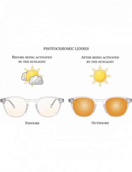 Round Photochromic Sunglasses Photochromatic Transition Protection - Gold - CW196Z9NRQ4 $29.61