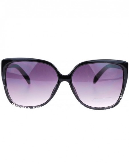 Rectangular Womens Oversized Rectangular Squared Cat Eye Designer Fashion Diva Sunglasses - Black - CX119K0A421 $11.63