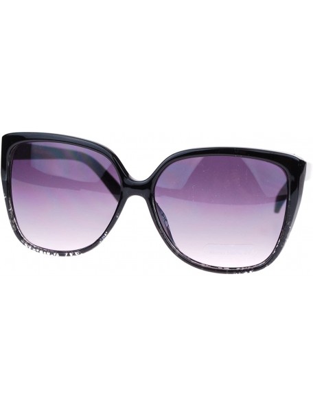 Rectangular Womens Oversized Rectangular Squared Cat Eye Designer Fashion Diva Sunglasses - Black - CX119K0A421 $11.63