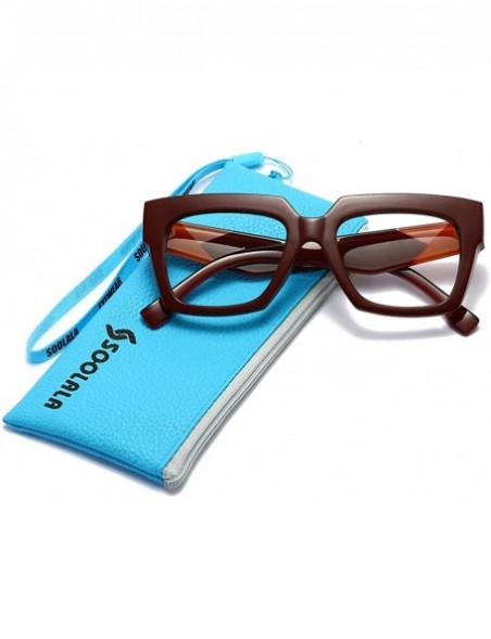 Butterfly Anti-Blue Blocker Light Square Reading Glasses w/Leopard Arms - Anti Blue - Red - CN18YREC7YW $15.58