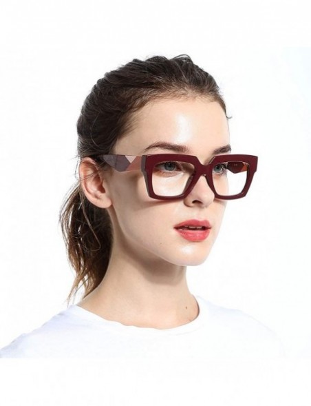 Butterfly Anti-Blue Blocker Light Square Reading Glasses w/Leopard Arms - Anti Blue - Red - CN18YREC7YW $15.58