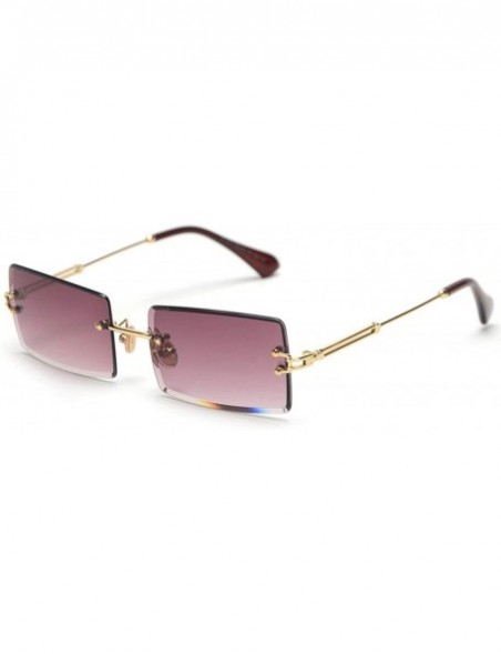 Oversized Women Men Summer Black Red Pink Small Rectangular Sun glasses For women UV400 - Tea - CX18W7UXRRZ $28.75