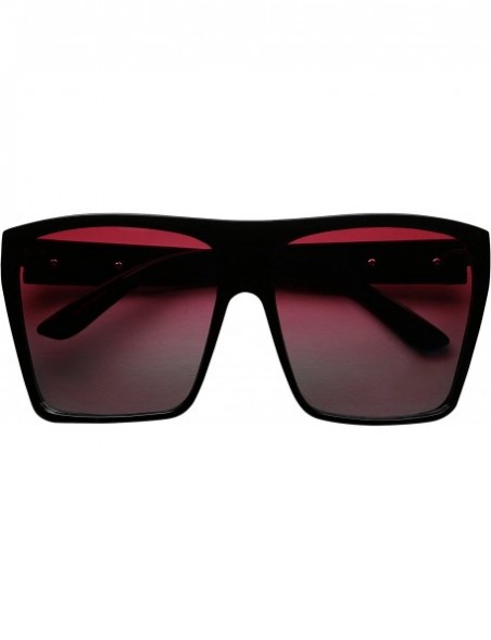 Oversized Trapezoid Oversize Oceanic Sunglasses - Black Frame- Red Gradient Lens - CO18GO0INWR $12.34