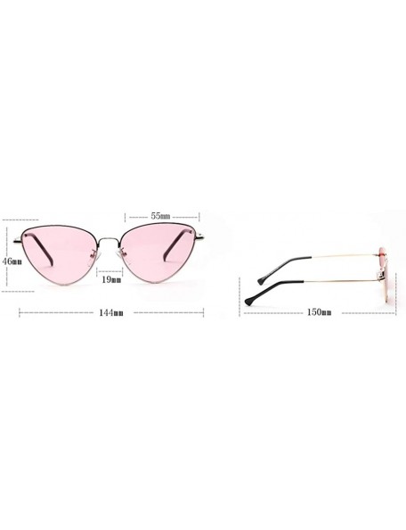 Cat Eye Fashion Cat Eye Sunglasses Women Metal Frame Sun Glasses For Women Gift Summer - Silver With Yellow - C318I2UCKRS $9.96