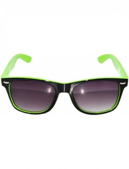 Wayfarer New Fashion Vintage Two - Tone colored frame Smoke Lens Sunglasses Retro 80's - Green - C012280QY4R $7.70