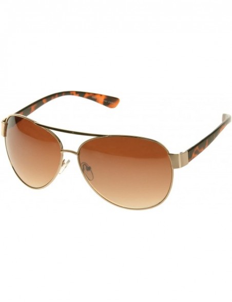 Aviator UV400 Lens Technology - Unisex 5007 Metal Frame Aviator Brown Gradient - CM1139K43AR $14.04