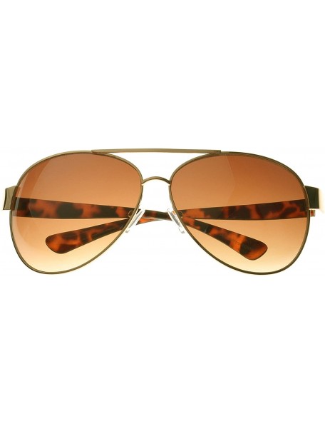 Aviator UV400 Lens Technology - Unisex 5007 Metal Frame Aviator Brown Gradient - CM1139K43AR $14.04