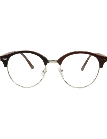 Semi-rimless Classic Round Half Frame Semi Rim Eyeglasses Retro Clear Non Prescription Lens Circle Sun Glasses - CF18D02QKWX ...