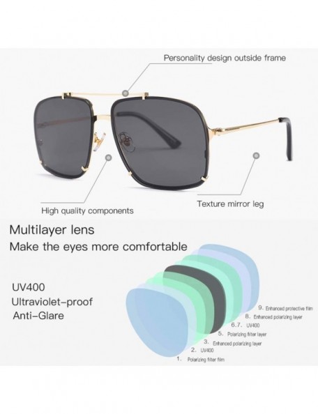 Square Vintage Polarized Sunglasses Glasses Protection - C818R7QMLQQ $8.49