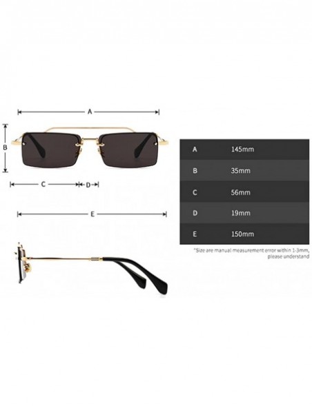 Rectangular Tiny Sunglasses Rimless Men Summer Accessories Women Retro Sun Glasses Rectangle - Brown - CE18EH34YAK $9.53