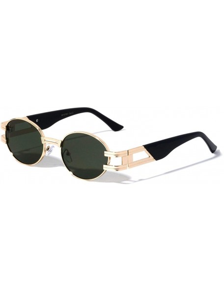 Oval Oval Retro Art Nouveau Vintage Style Metal Frame Sunglasses - 2 Pack Blue and Green - C71978D5XRC $21.14