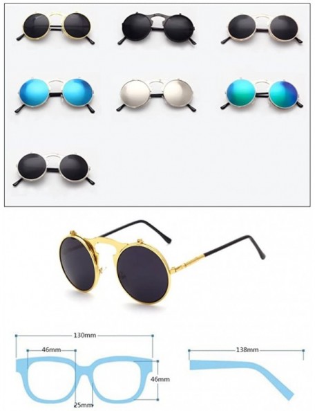 Round Vintage punk Round Metal Sunglass Mens Womens - C7 - CB18D9OALA8 $11.50