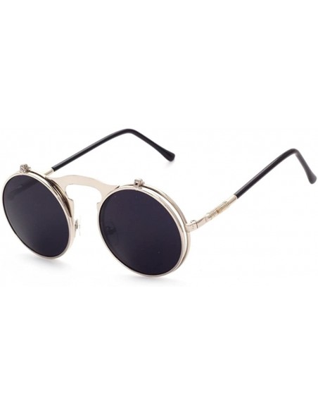 Round Vintage punk Round Metal Sunglass Mens Womens - C7 - CB18D9OALA8 $11.50