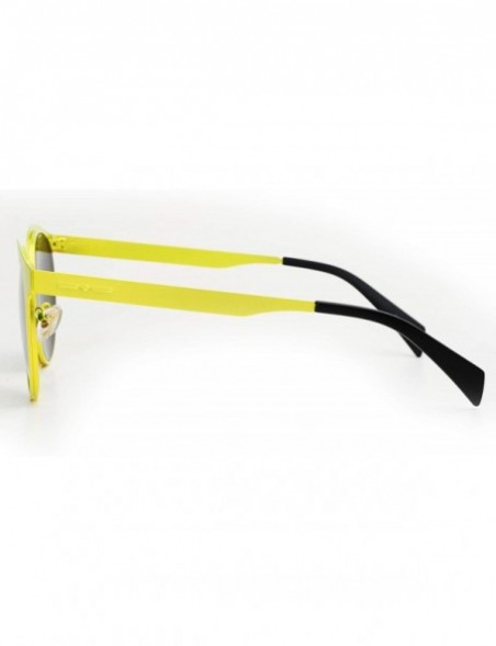 Oversized 96105-1 Premium Metal Womens Mens Mirror Flat Candy Sunglasses - Yellow/ Gold - CT18O8TW2HD $17.80