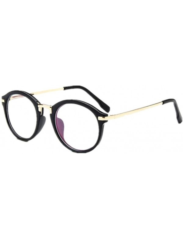 Semi-rimless Women's Retro Round Eyeglasses Men Optical Spectacle Vitage Eye Glasses Frame - Black - CD182OH0MXO $8.77