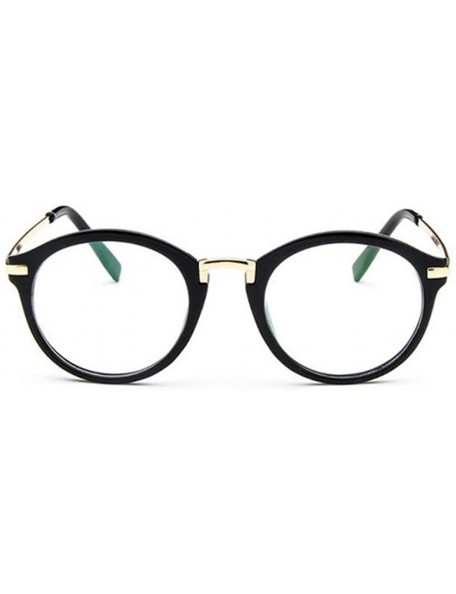 Semi-rimless Women's Retro Round Eyeglasses Men Optical Spectacle Vitage Eye Glasses Frame - Black - CD182OH0MXO $8.77