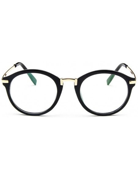 Semi-rimless Women's Retro Round Eyeglasses Men Optical Spectacle Vitage Eye Glasses Frame - Black - CD182OH0MXO $8.77