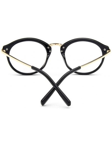 Semi-rimless Women's Retro Round Eyeglasses Men Optical Spectacle Vitage Eye Glasses Frame - Black - CD182OH0MXO $8.77