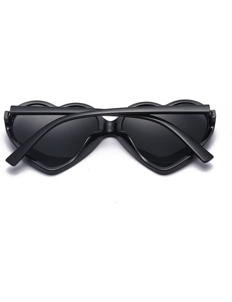 Oversized Sunglasses for Women Heart Sunglasses Vintage Sunglasses Retro Oversized Glasses Eyewear - Noir - CF18QNETNHM $8.00