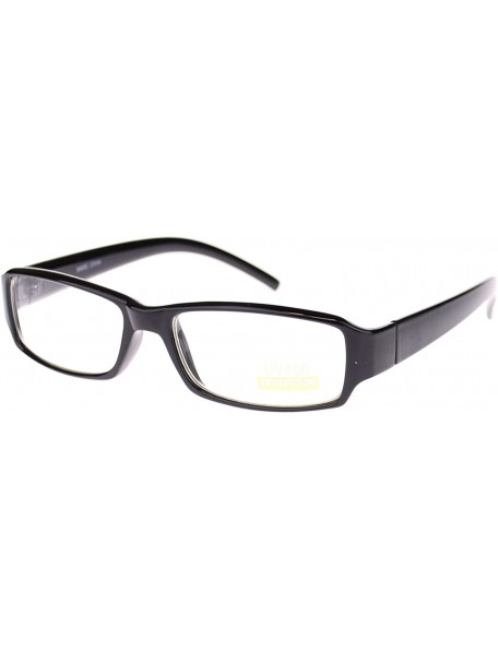 Rectangular Unisex Small Face Classic Retro Narrow Rectangular Clear Lens Eye Glasses - Black - CD11O6E3KT1 $10.49